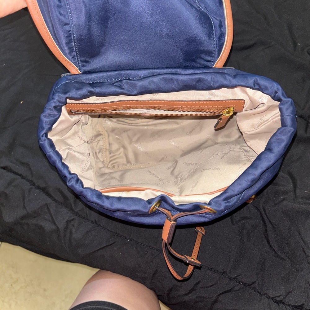 Calvin Klein Blue and Brown Backpack - Picture 3 of 5